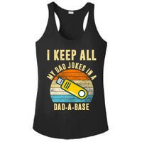 I Keep All My Dad Jokes In A Dad A Base Retro Sunset Ladies PosiCharge Competitor Racerback Tank