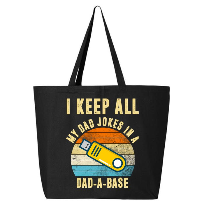 I Keep All My Dad Jokes In A Dad A Base Retro Sunset 25L Jumbo Tote