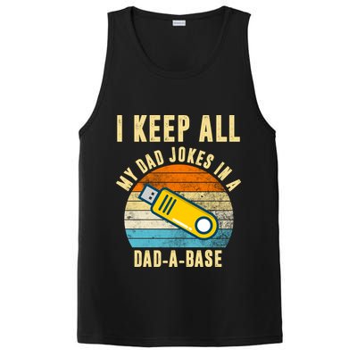 I Keep All My Dad Jokes In A Dad A Base Retro Sunset PosiCharge Competitor Tank