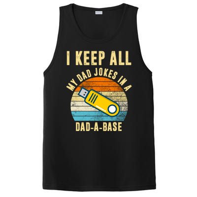 I Keep All My Dad Jokes In A Dad A Base Retro Sunset PosiCharge Competitor Tank