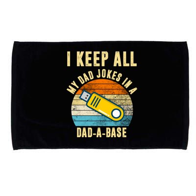 I Keep All My Dad Jokes In A Dad A Base Retro Sunset Microfiber Hand Towel