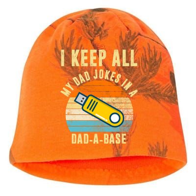 I Keep All My Dad Jokes In A Dad A Base Retro Sunset Kati - Camo Knit Beanie