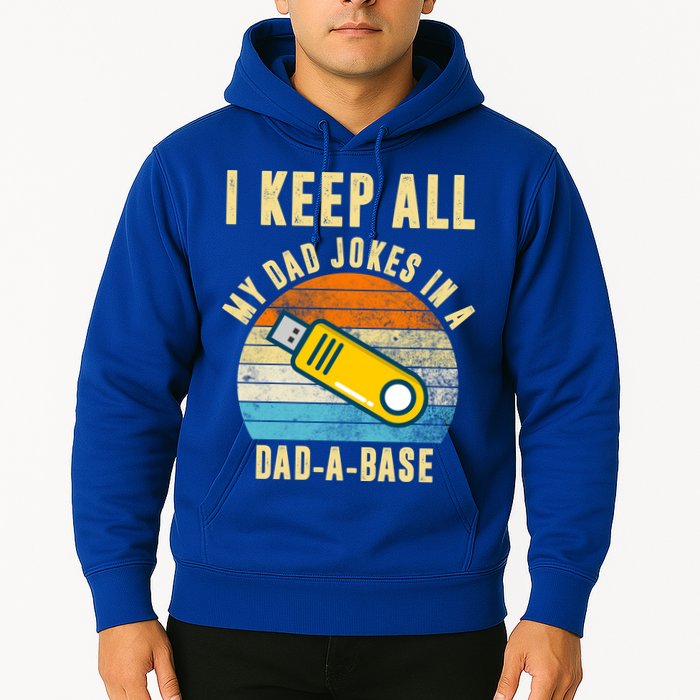 I Keep All My Dad Jokes In A Dad A Base Retro Sunset Hoodie