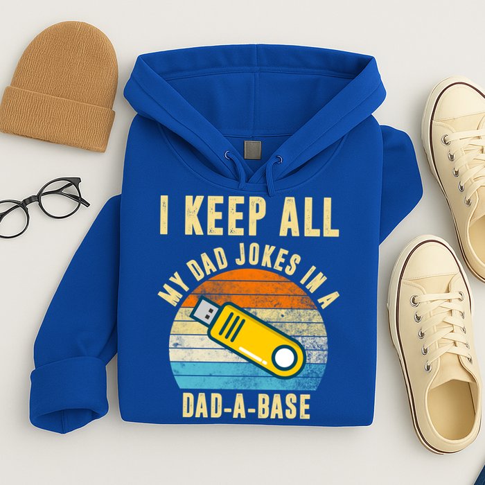 I Keep All My Dad Jokes In A Dad A Base Retro Sunset Hoodie