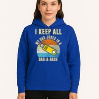 I Keep All My Dad Jokes In A Dad A Base Retro Sunset Hoodie