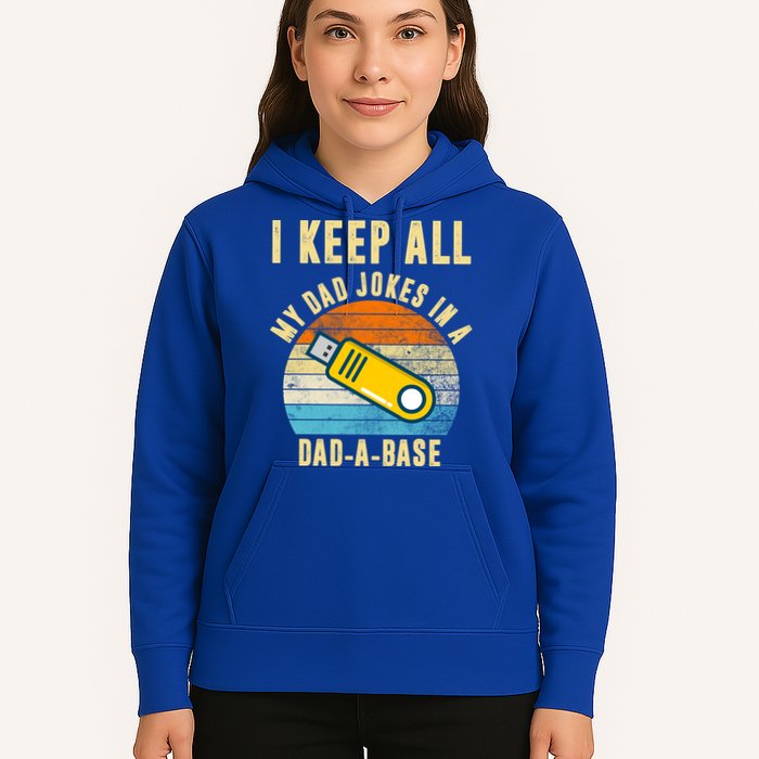 I Keep All My Dad Jokes In A Dad A Base Retro Sunset Hoodie