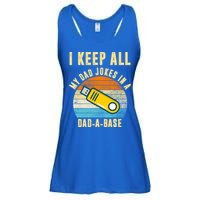 I Keep All My Dad Jokes In A Dad A Base Retro Sunset Ladies Essential Flowy Tank