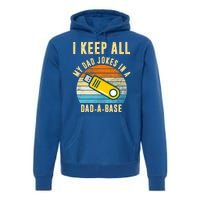 I Keep All My Dad Jokes In A Dad A Base Retro Sunset Premium Hoodie