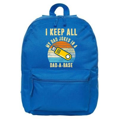 I Keep All My Dad Jokes In A Dad A Base Retro Sunset 16 in Basic Backpack