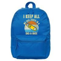 I Keep All My Dad Jokes In A Dad A Base Retro Sunset 16 in Basic Backpack