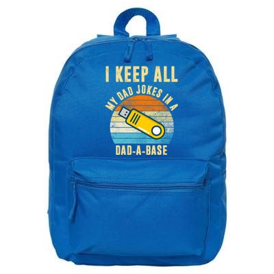 I Keep All My Dad Jokes In A Dad A Base Retro Sunset 16 in Basic Backpack