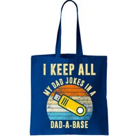 I Keep All My Dad Jokes In A Dad A Base Retro Sunset Bag