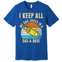 I Keep All My Dad Jokes In A Dad A Base Retro Sunset Premium T-Shirt