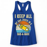 I Keep All My Dad Jokes In A Dad A Base Retro Sunset Womens Tank Top