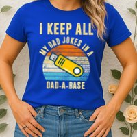 I Keep All My Dad Jokes In A Dad A Base Retro Sunset Womens T-Shirt