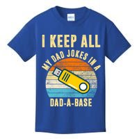 I Keep All My Dad Jokes In A Dad A Base Retro Sunset Kids T-Shirt