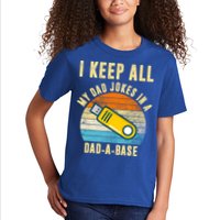 I Keep All My Dad Jokes In A Dad A Base Retro Sunset Kids T-Shirt