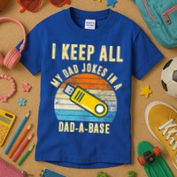 I Keep All My Dad Jokes In A Dad A Base Retro Sunset Kids T-Shirt