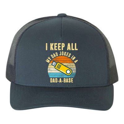 I Keep All My Dad Jokes In A Dad A Base Retro Sunset Yupoong Adult 5-Panel Trucker Hat