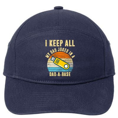 I Keep All My Dad Jokes In A Dad A Base Retro Sunset 7-Panel Snapback Hat