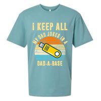 I Keep All My Dad Jokes In A Dad A Base Retro Sunset Sueded Cloud Jersey T-Shirt