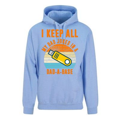 I Keep All My Dad Jokes In A Dad A Base Retro Sunset Unisex Surf Hoodie