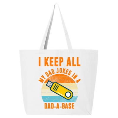 I Keep All My Dad Jokes In A Dad A Base Retro Sunset 25L Jumbo Tote