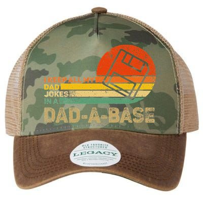 I Keep All Dad Jokes In A Dadabase Vintage Father Day Legacy Tie Dye Trucker Hat