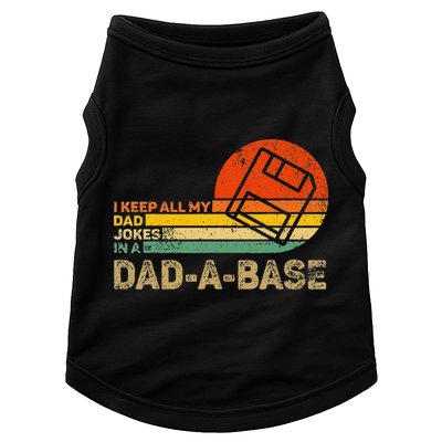 I Keep All Dad Jokes In A Dadabase Vintage Father Day Doggie Tank