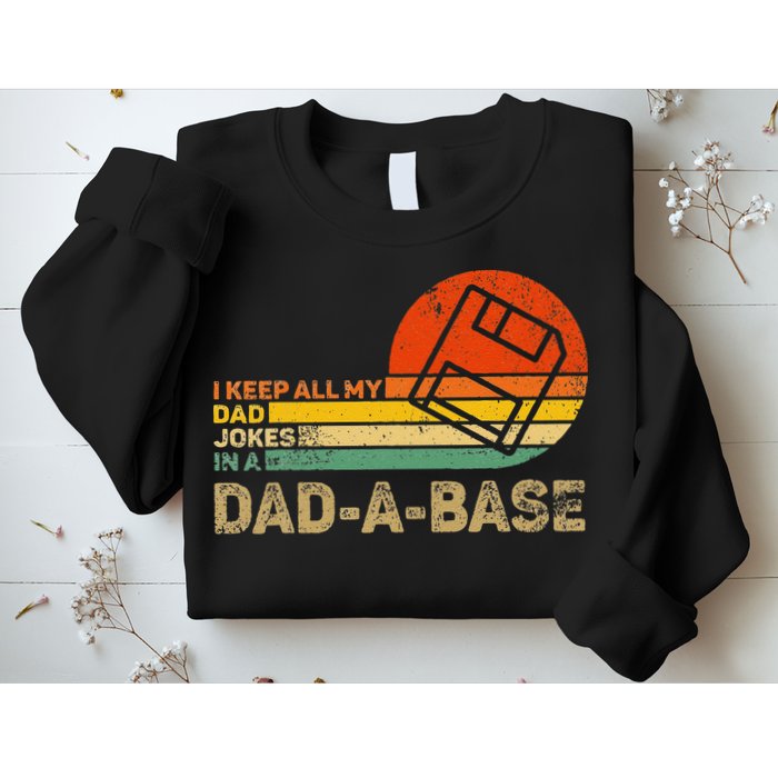 I Keep All Dad Jokes In A Dadabase Vintage Father Day Sweatshirt
