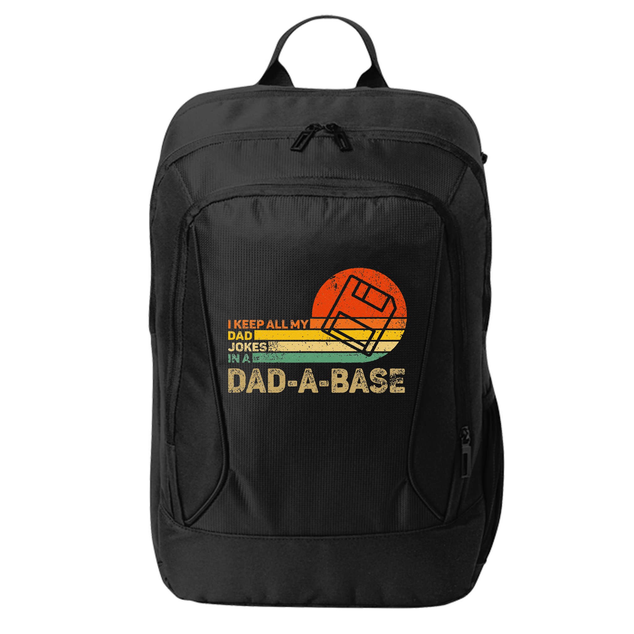 I Keep All Dad Jokes In A Dadabase Vintage Father Day City Backpack