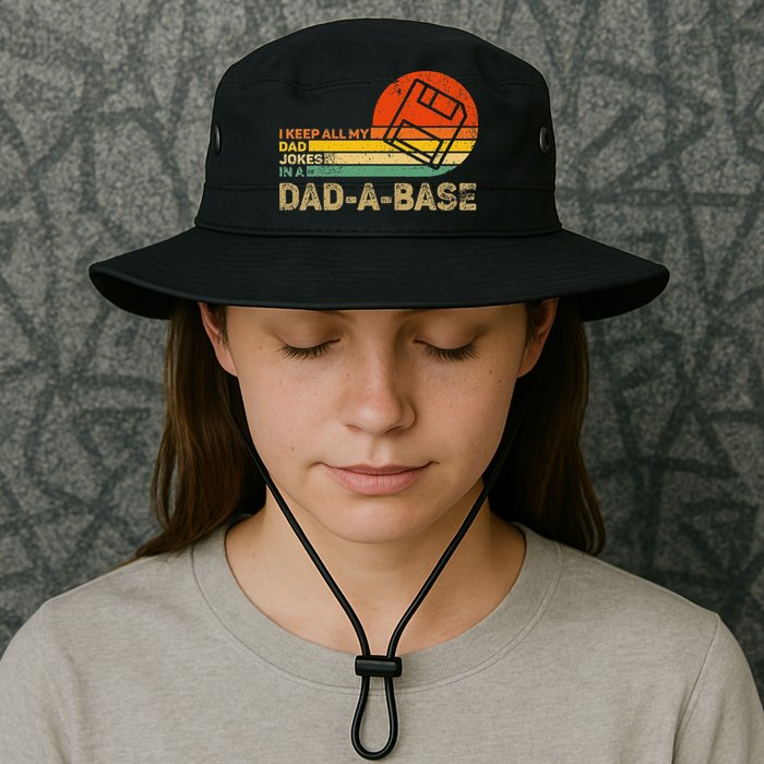 I Keep All Dad Jokes In A Dadabase Vintage Father Day Bucket Hat