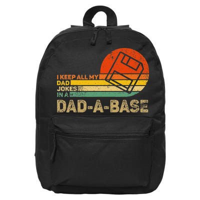 I Keep All Dad Jokes In A Dadabase Vintage Father Day 16 in Basic Backpack