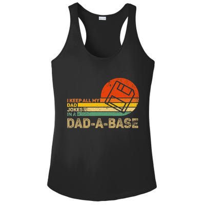I Keep All Dad Jokes In A Dadabase Vintage Father Day Ladies PosiCharge Competitor Racerback Tank