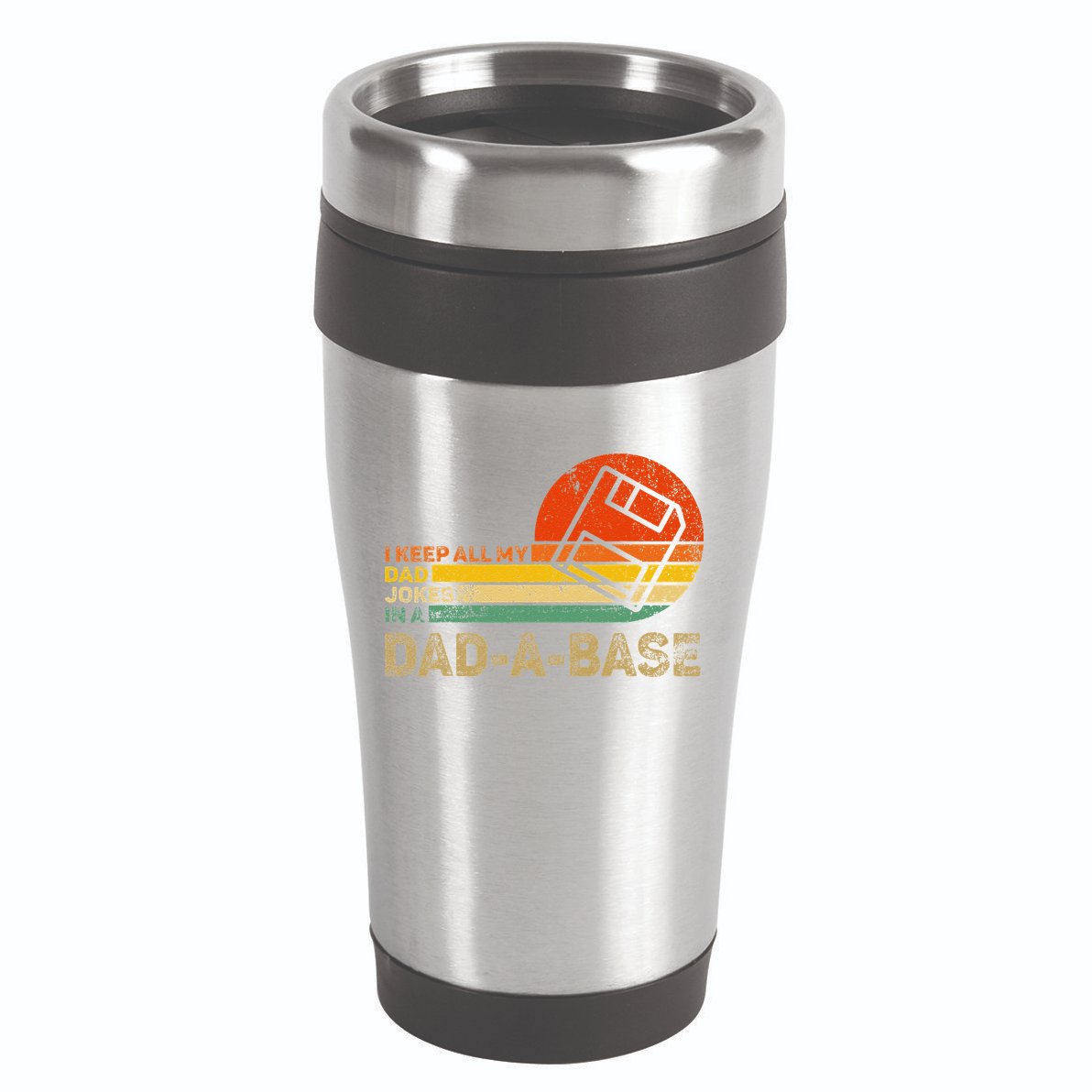 I Keep All Dad Jokes In A Dadabase Vintage Father Day 16oz Travel Tumbler