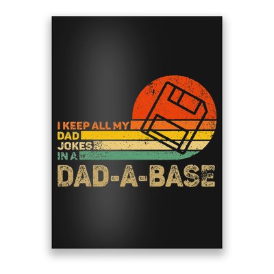 I Keep All Dad Jokes In A Dadabase Vintage Father Day Poster