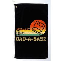 I Keep All Dad Jokes In A Dadabase Vintage Father Day Golf Towel