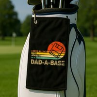 I Keep All Dad Jokes In A Dadabase Vintage Father Day Golf Towel