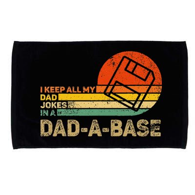 I Keep All Dad Jokes In A Dadabase Vintage Father Day Microfiber Hand Towel
