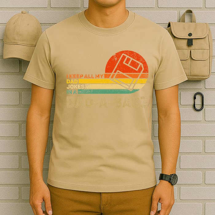 I Keep All Dad Jokes In A Dadabase Vintage Father Day T-Shirt