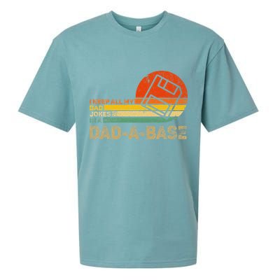 I Keep All Dad Jokes In A Dadabase Vintage Father Day Sueded Cloud Jersey T-Shirt