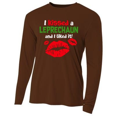 I Kissed A Leprechaun St Patricks Outfit Cooling Performance Long Sleeve Crew