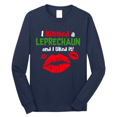 I Kissed A Leprechaun St Patricks Outfit Long Sleeve Shirt