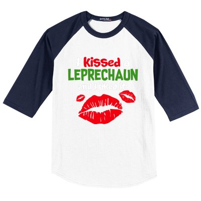 I Kissed A Leprechaun St Patricks Outfit Baseball Sleeve Shirt