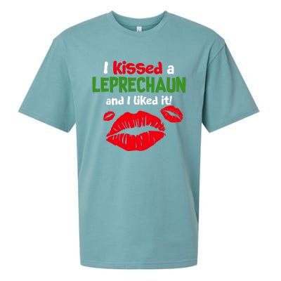 I Kissed A Leprechaun St Patricks Outfit Sueded Cloud Jersey T-Shirt