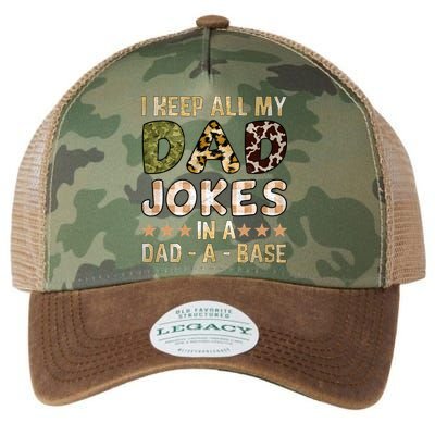 I Keep All My Dad Jokes In A Dad A Base Father's Day Legacy Tie Dye Trucker Hat