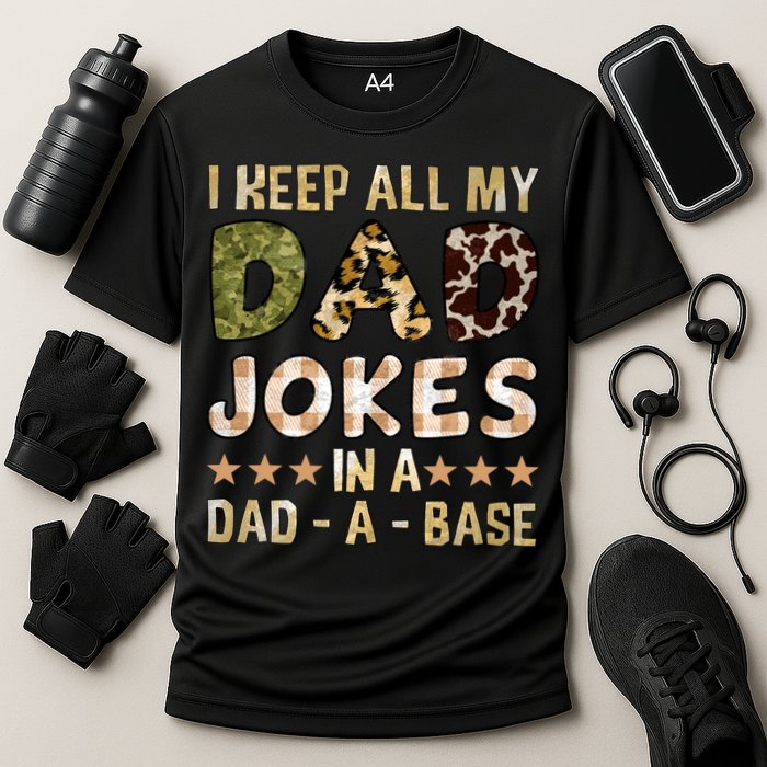 I Keep All My Dad Jokes In A Dad A Base Father's Day Performance Shirt