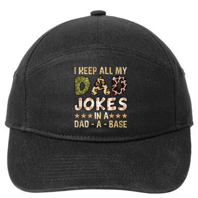 I Keep All My Dad Jokes In A Dad A Base Father's Day 7-Panel Snapback Hat