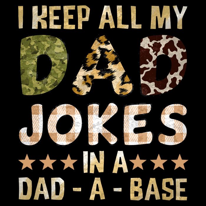 I Keep All My Dad Jokes In A Dad A Base Father's Day 7-Panel Snapback Hat