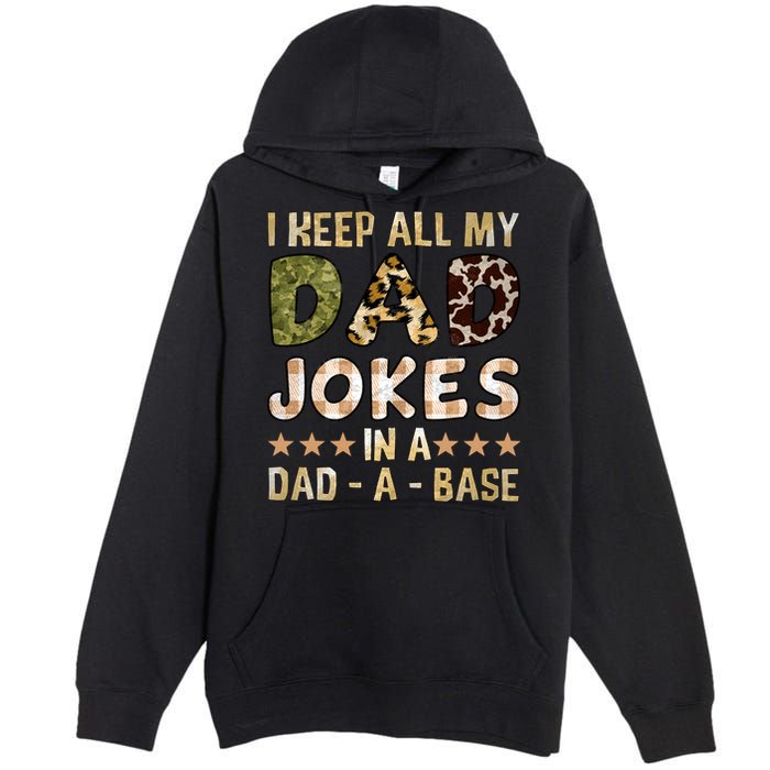 I Keep All My Dad Jokes In A Dad A Base Father's Day Premium Pullover Hoodie